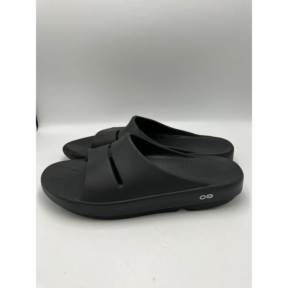 Oofos Unisex Ooahh Recovery Slides Comfort Shoes Black‎ Men's 12 Womens 13